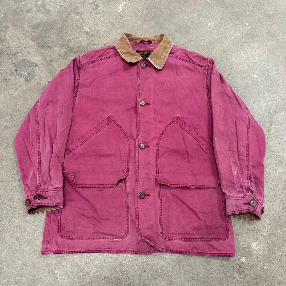 Vintage Eddie Bauer Barn Chore Hunting Jacket Red Canvas Men Medium Outdoor